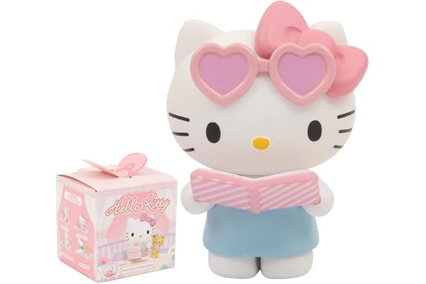 Hello Kitty Blind Box Sweet Heart Series, 1 överraskande pop-figur på 9, unboxing och slumpmässig ankomst, transparent minilå