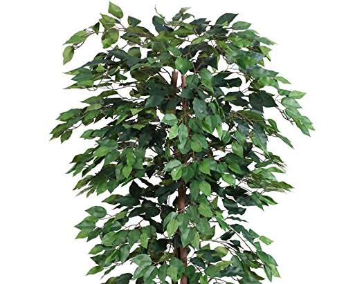 Kunstbaum 200cm Ficus Benjamini grün mit 2064 Blätter aus Textilfaser Material - 5