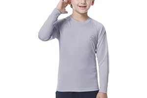 MEETWEE Kinder Jungen UV Shirt Langarm Schwimmshirt Badeshirt Lange SPF 50+ Sonnenschutz Top Rashguard Badebekleidung Schnelltrocknend