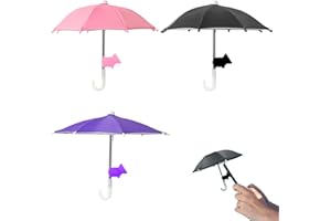 Pddenality 3 PCS Phone Umbrella for Sun with Piggy Suction Cup, Universal Adjustable Umbrella for Phones Phone Sun Shade for Outdoor Use Beach Sports Driving (Black, Pink, Purple) ﻿