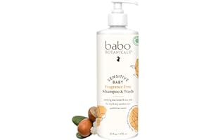 Babo Botanicals Sensitive Baby Shampoo & Wash Fragrance Free, 16 Oz