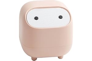 Yuzita Mini pattumiera con coperchio Scrivania Piccola pattumiera in plastica per toeletta da bagno, scrivania, ufficio o tavolino con 100 sacchetti della spazzatura