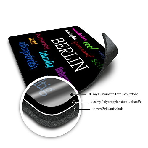 Mousepad Berlin personalisiert – Motiv Positive Eigenschaften – Städtemousepad, personalisiertes Mauspad, Gaming-Pad, Maus-Unterlage, Mausmatte - 3