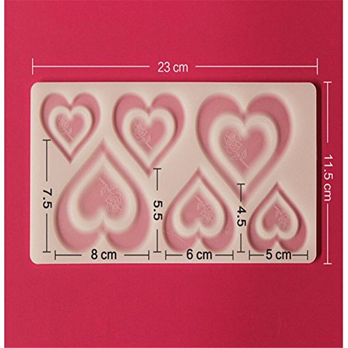 DIY 3D Herz Form Schokolade Silikon Form Bakeware Dekorieren Kuchen Cookie Eiskrem Kuchen, Tools Pralinenform Decor Muffin Pfanne für Hochzeit Geburtstag Party Supplies - 2