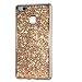 Produktbild Huawei p9 lite Hülle,KSHOP Tasten Handyhülle Schutzhülle Case Cover Etui Bumper Anti-Scratch Plating TPU Silikon Golden Glänzend Glitzer Bling Shining Luxus Farbig Rahmen Gold