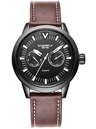 Alienwork Quarz Armbanduhr Multi-funktion Uhr Herren Uhren sport Modernes Leder schwarz braun YH.EOV3062L-01 Alienwork Quarz Armbanduhr Multi-funktion Uhr Herren Uhren sport Modernes Leder schwarz braun YH.EOV3062L-01