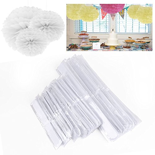 ebuybox® 30er Weiss Papier PomPom Blumen Kugel 20/25/37cm Hochzeit Garten Wohnung Fest Feier Party Geburtstag Deko - 2