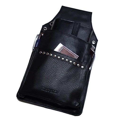 Preisvergleich Produktbild Leder Kellnertasche Kellnerholster (229C) Kellner Holster Halfter Tasche Schwarz Neu