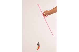 SOCIAL4ANIMAL Juguetes para Gatos Interactivos, Juguete para Gato Divertido para Disfrutar de sus Juegos para Gatos, Juguete Interactivo Gato, Gatos Accesorios para Hacer Ejercicio (Ratón con Plumas – 50CM)