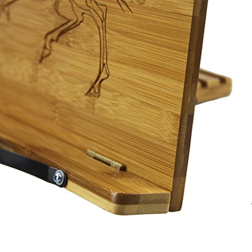 LH246-1 Leseständer Buchhalter aus Natur Bamboo, Große Ausführung - 4