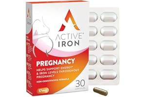 SOLVOTRIN Active Iron Pregnancy | 30 Iron Capsules | 17mg Iron Supplement | Non-Constipating Formula | Fights Tiredness & Fatigue | 1-Month Supply