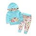 Internet Baby Kids Long Sleeve Floral Print Tracksuit Top +Pants Outfits Set (80, Blue)