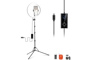 NEEWER LED Ring Light da 24W 30cm con Treppiede, Bicolore 2900-7000K, Ingresso PD USB C, CRI97+ 1810lux/0,5m Compatibile con iPhone Studio Trucco Streaming Registrazione Video Selfie, RH12B K2