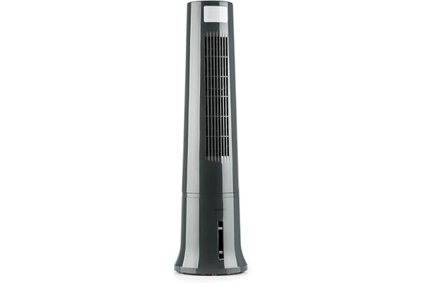Klarstein Rafraîchisseur d'Air Mobile, Refroidisseur d'Air par Evaporation 4-en-1, Mode Nuit Silencieux, Humidificateur, Ventilateur avec Glacon Efficace, 2,5L, 40W, Débit d'Air de 530m³/h, Noir