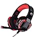 Produktbild AooLife Gaming Headset für PS4, Xbox One, für Computer, Laptop, Tablet, Smartphone, Stereo-LED-Spiele-Kopfhörer mit Mikrofon und Lautstärkeregler – Red