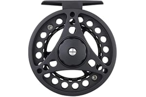 SEIWEI Moulinet de pêche à la mouche en alliage d'aluminium, moulinets pour gaucher et droitier, rivière, lac, mer, pêche en eau morte – Taille # 7/8, 5/6, 3/4 (noir/argent)