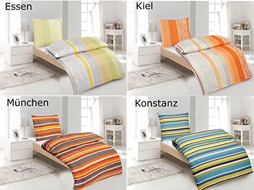 Bettwäsche Garnitur, high Class, 2, 4 oder 6 teilig Microfaser mit RV ?135×200 und gratis Gesichtstuch- Grösse 135×200 cm / 80×80 cm 4 tlg, Farbe Berlin - 3