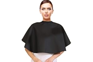 ‎WEDDHUIS WeddHuis Wasserfester Make-up-Umhang Kurzbluse für Schönheitssalons Kamm-Bart-Schürze Styling Shampoo-Umhang für Make-up Artist Kosmetiker (Schwarz)