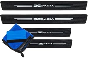 ODOKIT Seuil De Protection Porte Fibre De Carbone - Compatible avec Dacia Duster, Sandero, Logan, Jogger, Spring - Accessoires 4 Pièces - Facile à Installer - Pose Rapide - Look Sportif et Moderne