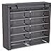 Produktbild WOLTU #172 Schuhschrank Stoff, XXL 2x7 Ebene Schuhregal Faltschrank Schuhständer, Staubdichtes Stoffschuhschrank Stoffschrank Schuhe, Grau, 30x119x107 cm