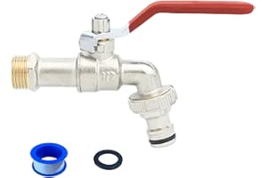 ACONDE Grifo de jardín de 1/2 pulgadas, válvula de bola antiheladas, para el hogar, jardín, industrial, color rojo