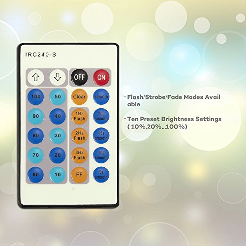 Lichterkette 100er LED TaoTronics warmweiß 10m dimmbare Kupferdraht wasserdicht Sternenlicht außen und innen für Weihnachten Halloween Zimmerdekoration Hochzeit 3 Modi 10 Stufen Helligkeit - 3