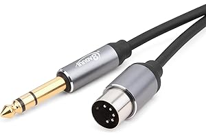 innov8 1/4 Inch to DIN 5 Pin Audio Cable, 6.35mm Male to MIDI 5Pin Male TRS Stereo Cable for Speaker, Amplifier, Mixer, MIDI Keyboard 1m