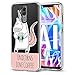 Price comparison product image Eouine Huawei Mate 20 Lite Case, Phone Case Transparent Clear with Pattern [Ultra Slim] Shockproof Soft Gel TPU Silicone Back Cover Bumper Skin for Huawei Mate 20 Lite (Unicorn & Coffee)