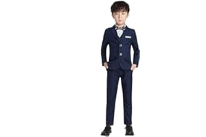 Happy Cherry Costume Enfant Garçon Mariage 4 pcs Veste+Gilet+Cravate+Pantalons Combinaison Garçon Mariage Cérémonie Costume Garcon d'honneur 3-10 Ans