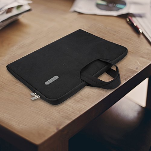 Zikee 13-13,3 Zoll wasserfeste und 360° stoßfeste Aktentaschen als Schutz für Ihren Laptop/Notebook mit Handgriff (Schwarz) - 7