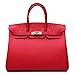 Produktbild JEOSNDE Kelly Bag tragbare diagonale rote Big Bag Braut Tasche frauentasche weiblich rot, schwarz 24 * 13 * 17 cm (Color : Red)