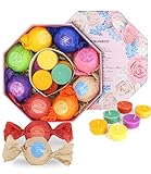 Bath Bombs Gift Set, 8 Bath Fizzies & 6 Candles, Handmade Natural Organic Essential Oil Luxury Spa Bomb Bath Basket Gift Ideas Kit Thanks Giving Day Gift for Women, Men, Girls, Kids-BMK