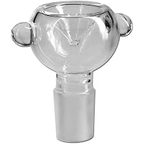 Black Leaf Bong-Kopf Aus Glas – NS 14 Steckkopf Mit Logo, Dickwandig & Kratzfest