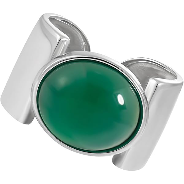NicoWerk Zilveren ring voor dames, maansteen van 925 sterling zilver, bol met steen, blauw, glad, discreet, verstelbaar, open SRI344