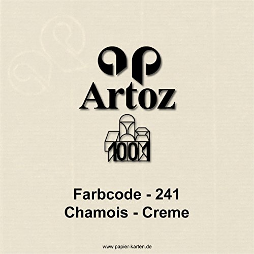 25x original ARTOZ DIN Lang Faltkarten – hochdoppelt – 220 g/m² // SERIE 1001 // Chamois – gerippt! // 210 x 105 mm +alle Farben - 3