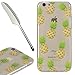 Produktbild iPhone 6 / 6S Hülle (4,7 Zoll), Edaroo Nette Kleine Ananas Muster Ultradünnen Silikon Hülle durchsichtig mit Motiv Schutzhülle Handyhülle Soft Gel TPU Case Weiche Bumper Crystal Kirstall Clear Slim Kratzfeste Silikonhülle Transparent Rückdeckel Handy Tasche Cover Gummi TPU für Apple iPhone 6/6S (4,7 Zoll)