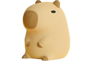 BeNsil Luci notturne Capybara - Lampade per animali 3D ricaricabili tramite USB, Luce notturna per bambini con animali dei cartoni animati, Lampada da comodino in silicone con controllo touch