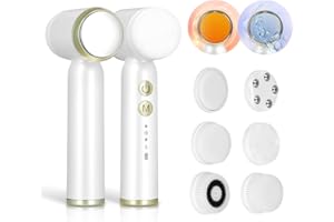 Aofesel Electric Facial Cleansing Brush IPX7 Waterproof Face Brush Rechargeable USB Battery Cleaning Brush Face Electric 3 Speeds and 6 Brushes for Cleaning and Exfoliating