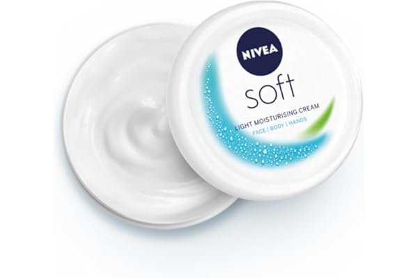 NIVEA Soft Moisturizing Cream, Lightweight Non-Sticky Daily Moisturizer with 72Hr Hydration, Vitamin E & Jojoba Oil Hydrating Face, Body & Hand Cream for Dry to Normal Skin Soft Glowing Skin - 300ml