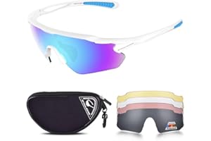Snowledge Sports Sunglasses UV 400 Protection, Cycling Glasses with TR90 Superlight Frame for Men Women Cycling Climbing Fishing Driving Golf