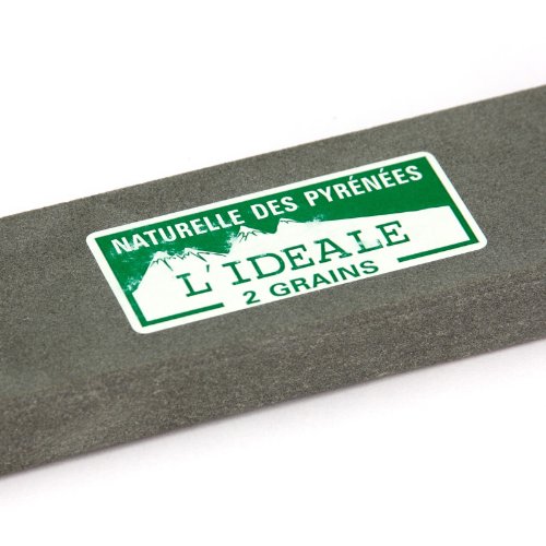 Natürlicher Messer Schleifstein ‚Ideale‘ grün aus den Pyrenäen mit 2 Korngrößen Abziehstein Wasserstein Schärfstein - 2