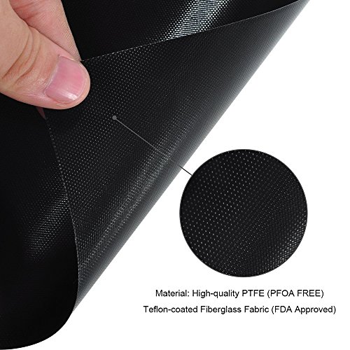 Omiki 5Pcs nichtklebende Oberfläche Hitzebeständige BBQ Grill Mats Durable Barbecue Backmatten Grill-Auflage-Blatt, FDA genehmigt, PFOA-freie, Easy Clean (schwarz) - 5