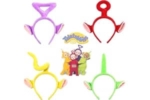 CHAOV Teletubbies Headband Cartoon Teletubbies Party Hair Band with Happy Birthday Banner,Cake Topper,Balloons for Kids