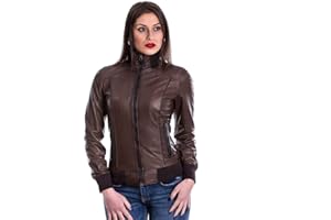 BORGHESE - PELLETTERIA ARTIGIANALE Pelletterie Borghese | Bomber Pelle Donna | Giacca Pelle | Vestibilità Regolare | Giubbotto Pelle | Giacca Moto | Vera Pelle | Made in Italy | 1528