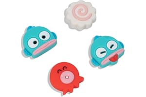 Kuitmor Jolis capuchons en silicone pour joystick, coque Joy Con compatible avec Nintendo Switch/OLED/Switch Lite, 4 pièces – Poisson