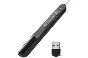 QUWEM Presentation Clicker for Powerpoint, 328FT/100M Wireless Presenter Remote Presentation Pointer, 2.4GHz Hyperlink Volume Slide Clicker for Presentations Powerpoint Computer Laptop Mac