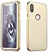 Produktbild Roreikes Apple iPhone X Hülle, TPU Silikon Ultra Dünn Carbonfaser Metall Zurück Case Cover mit Hard Bumper Schutz[Kratzfeste Stoßdämpfende] Aluminiumlegierung Handy Tasche Schale für Apple iPhone X / iPhone 10(5,8Zoll)