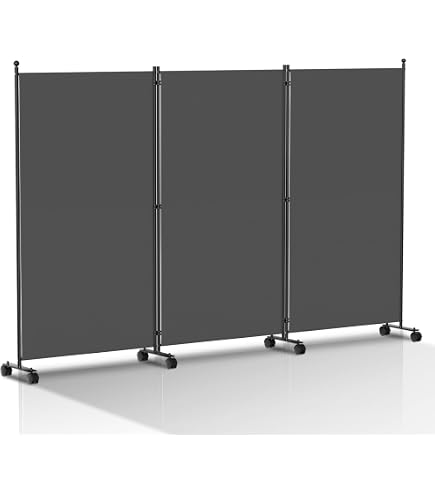 VEVOR Cloison De Séparation Pliable 4 Panneaux 228x45x172,5cm Gris - Paravent Intérieur Bureau Et Chambre
