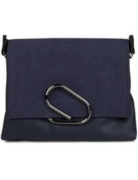 styleBREAKER Umhängetasche mit Umschlag in Wildleder Optik und Metall Klammer, Handtasche, Tasche, Damen 02012209