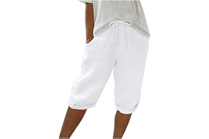 NUSGEAR Pantalones Cortos Mujer 2024 Verano Moda Casual Deportivos Jogging Shorts Holgados Bermudas Cintura Alta Bolsillo cordón Shorts Original Suelto Elegante Playa cómodo